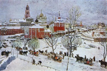 Artworks in 150 Subjects Painting - in sergiyev posad 1911 Konstantin Yuon cityscape city scenes